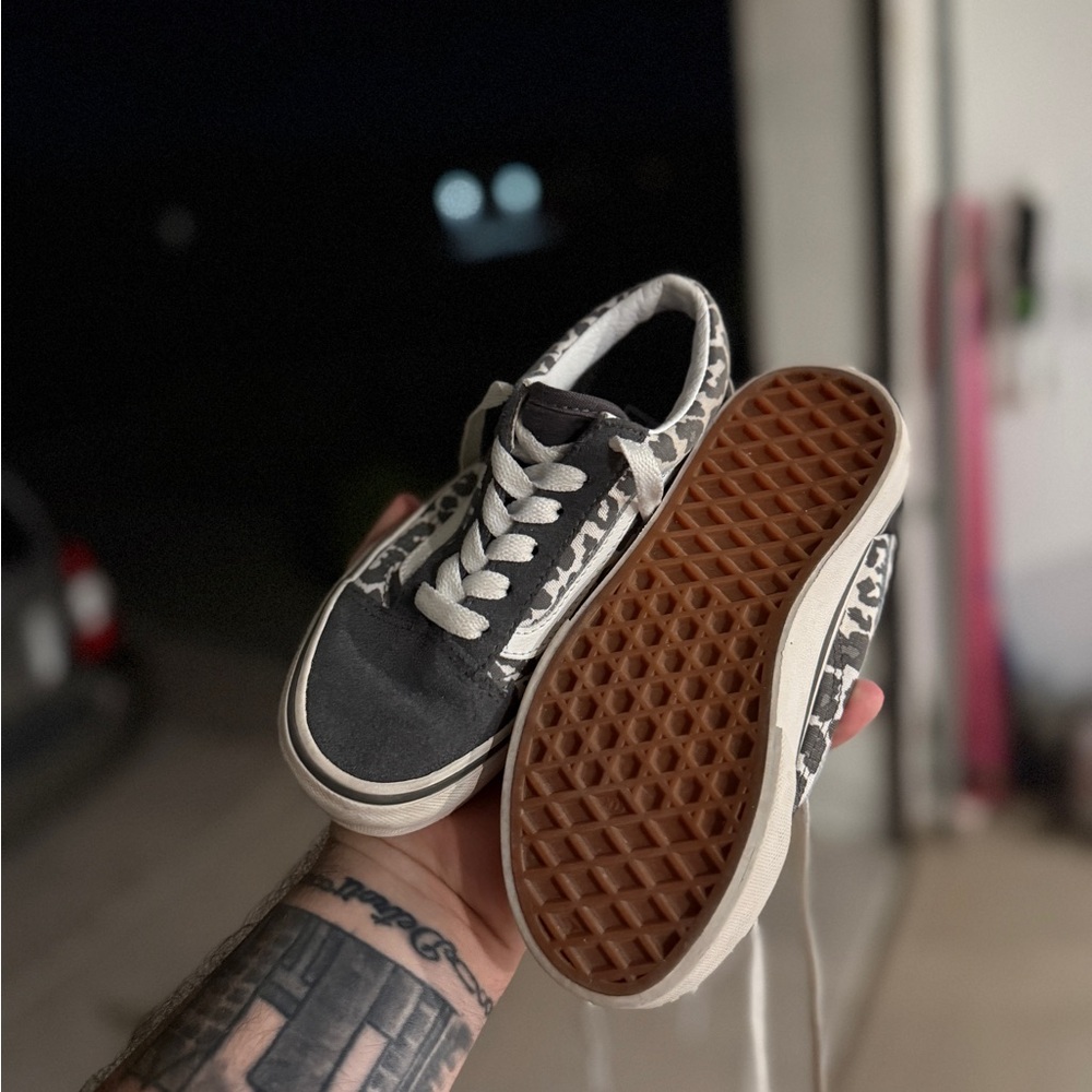 Black and White Leopard Print vans